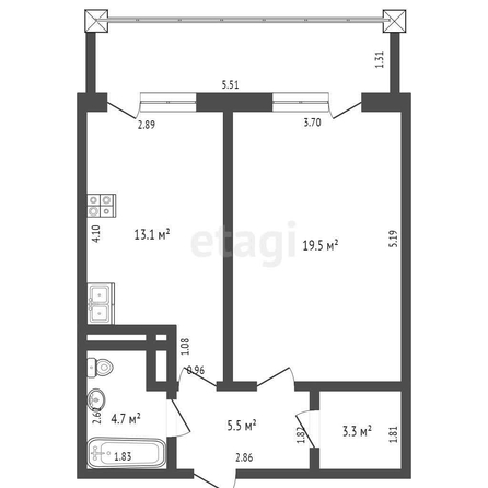 
   Продам 1-комнатную, 46.1 м², Кожевенная ул, 22

. Фото 23.