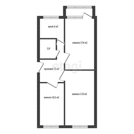 
   Продам 3-комнатную, 61.8 м², Московская ул, 62

. Фото 29.