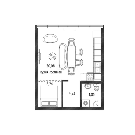 
   Продам 1-комнатную, 45 м², Конгрессная ул, 31

. Фото 1.