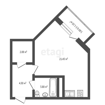 
   Продам студию, 33.7 м², Дубравная ул, 1

. Фото 19.