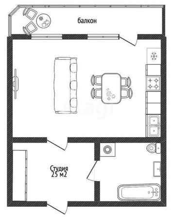 
   Продам студию, 27 м², Конгрессная ул, 33

. Фото 1.