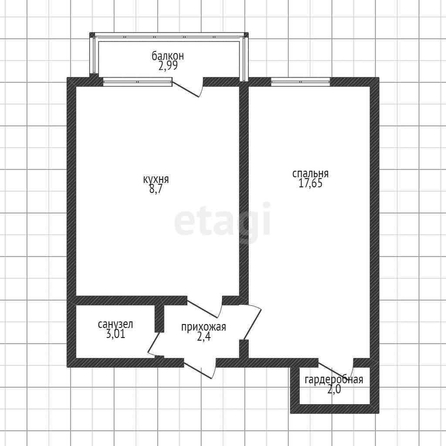 
   Продам 1-комнатную, 33.8 м², Восточно-Кругликовская ул, 53

. Фото 23.