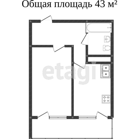 
   Продам 1-комнатную, 38 м², Заполярная ул, 37/3

. Фото 13.