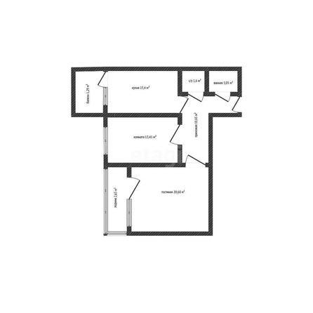 
   Продам 2-комнатную, 68.6 м², Московская ул, 112

. Фото 1.