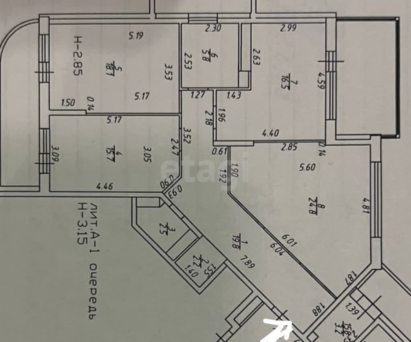 
   Продам 3-комнатную, 105.4 м², Клары Лучко б-р, 14/3

. Фото 44.