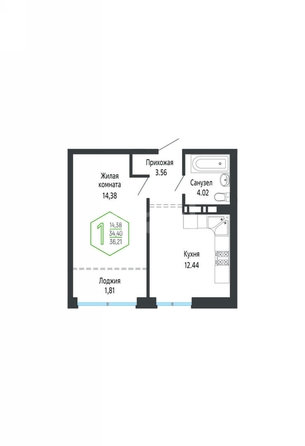 
   Продам 1-комнатную, 36.21 м², Гарантия на Обрывной, лит 2 б/с 3,4

. Фото 1.