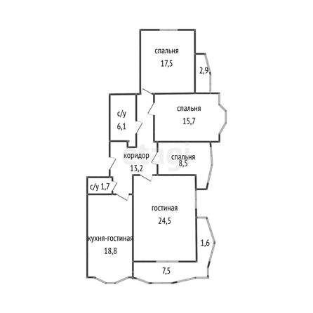 
   Продам 4-комнатную, 107.2 м², Кожевенная ул, 54/1

. Фото 25.