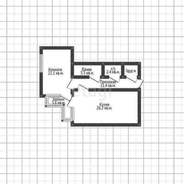 
   Продам 1-комнатную, 66.7 м², Вологодская ул, 20

. Фото 17.