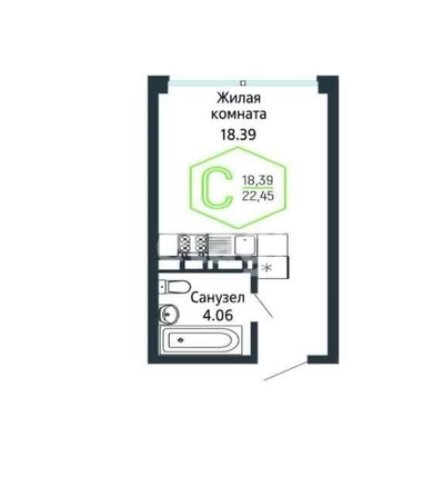 
   Продам студию, 22.5 м², Обрывная ул, 132/1

. Фото 1.