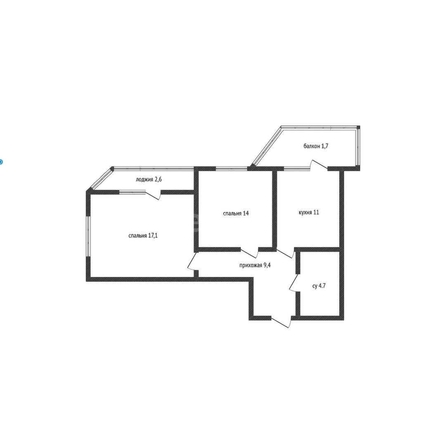 
   Продам 2-комнатную, 58.9 м², Кожевенная ул, 22

. Фото 1.