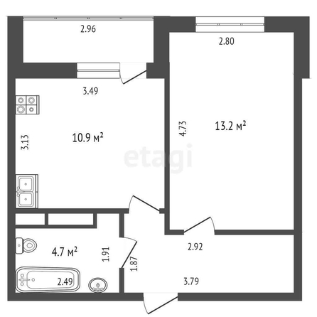 
   Продам 1-комнатную, 33.9 м², Скандинавская ул, 1/8

. Фото 7.