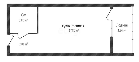 
   Продам студию, 26.7 м², Любимово мкр, 18/1

. Фото 1.