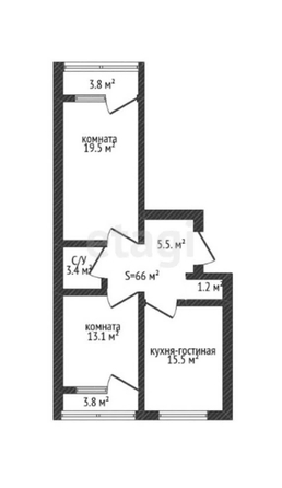 
   Продам 2-комнатную, 66 м², Черкасская ул, 60/1

. Фото 12.