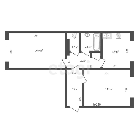 
   Продам 2-комнатную, 44.3 м², Дзержинского (Пашковский жилой масси ул, 99

. Фото 12.