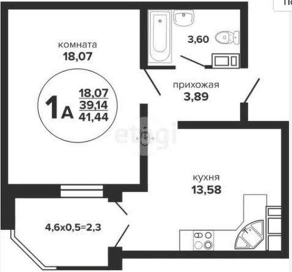 
   Продам 1-комнатную, 37.36 м², Российская ул, 257/7

. Фото 7.