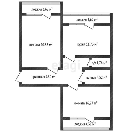 
   Продам 2-комнатную, 66.8 м², 40-летия Победы ул, 33/8

. Фото 12.