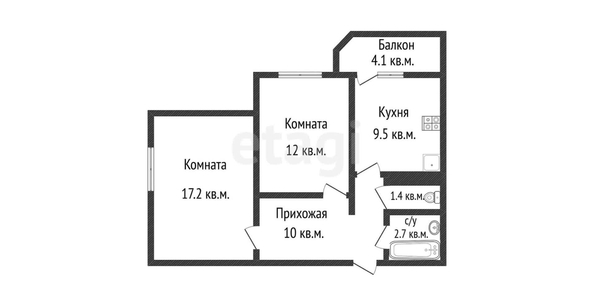 
   Продам 2-комнатную, 52.8 м², Героя Аверкиева А.А. ул, 38

. Фото 23.