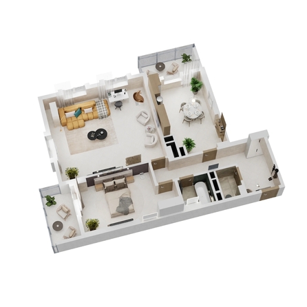 
  Продается 2-комн. квартира 97.37 м², в ЖК Золотой Берег, литер 6. Фото 2.
