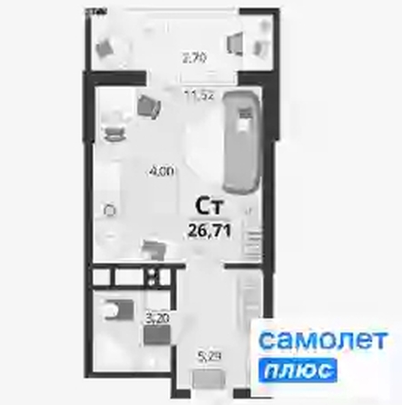 
  Продается  квартира, 26.7 м², ЖК Родные просторы, литера 20
. Фото 8.