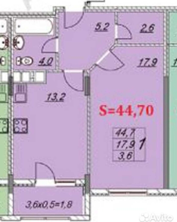 
  Продается 1-комн. квартира, 45 м², Таманская ул, д. 121к16
. Фото 3.