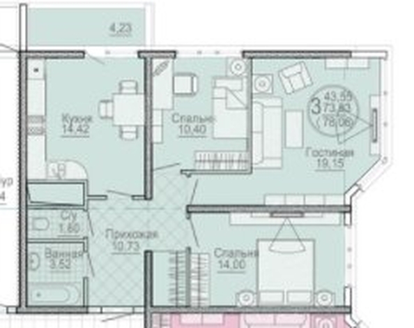 
  Продается 3-комн. квартира, 85 м², Крепостная ул, д. 51к1
. Фото 1.