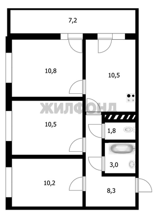 
  Продается 3-комн. квартира, 62 м², Героя Пешкова ул, д. 14 к2
. Фото 4.