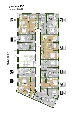 
  Продается 1-комн. квартира, 44.1 м², ЖК DOGMA PARK (Догма парк), литера 13
. Фото 2.