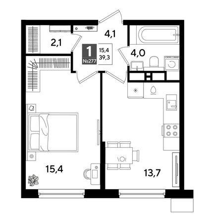 
  Продается 1-комн. квартира, 38.8 м², ЖК DOGMA PARK (Догма парк), литера 17
. Фото 1.