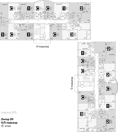 
  Продается 3-комн. квартира, 72.9 м², ЖК Самолет, литера 59
. Фото 2.