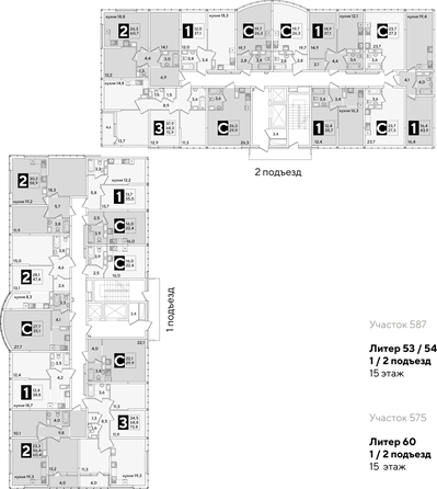 
  Продается 2-комн. квартира, 60.7 м², ЖК Самолет, литера 60
. Фото 2.
