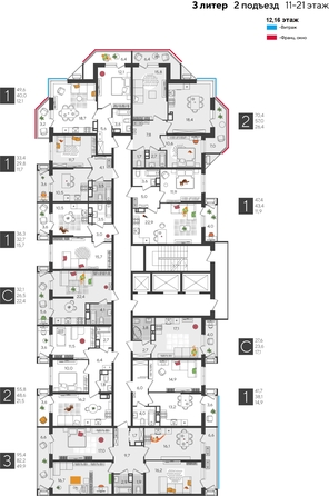 
  Продается студия, 27.6 м², ЖК Рекорд 2, литера 3
. Фото 2.