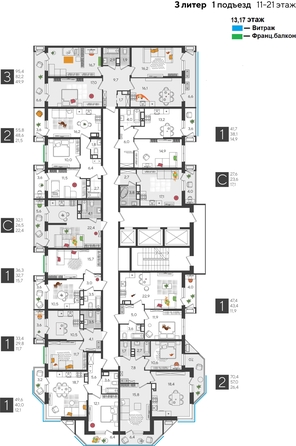 
  Продается студия, 32.1 м², ЖК Рекорд 2, литера 3
. Фото 2.