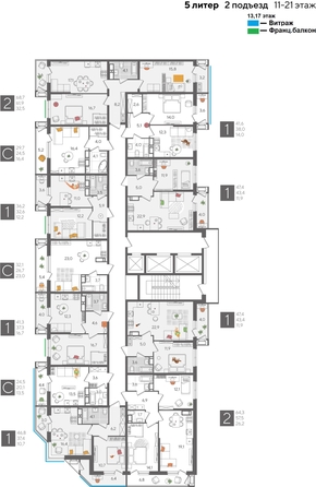 
  Продается 1-комн. квартира, 36.2 м², ЖК Рекорд 2, литера 5
. Фото 2.