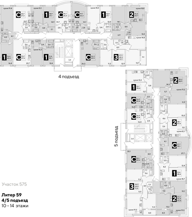 
  Продается 3-комн. квартира, 72.9 м², ЖК Самолет, литера 59
. Фото 2.