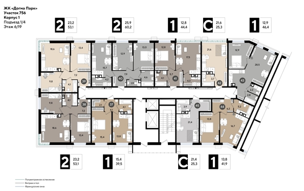 
  Продается 2-комн. квартира 59.3 м², в ЖК ДОГМА ПАРК, лит 13. Фото 2.