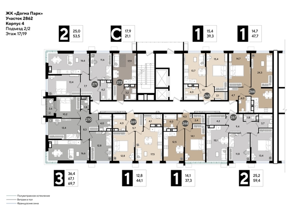 
  Продается 1-комн. квартира 38.8 м², в ЖК ДОГМА ПАРК, лит 20. Фото 2.