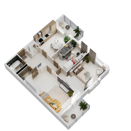 
  Продается 3-комн. квартира 82.79 м², в ЖК Золотой Берег, литер 2. Фото 2.