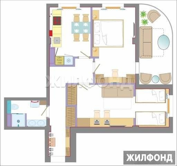 
   Продам 2-комнатную, 74 м², Демократическая ул, 34

. Фото 12.