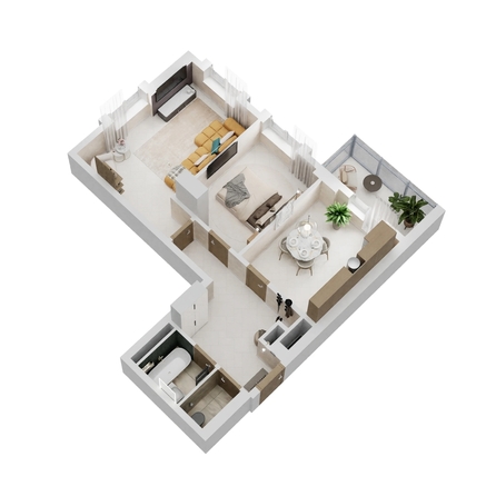 
  Продается 2-комн. квартира 58.74 м², в ЖК Золотой Берег, литер 6. Фото 1.