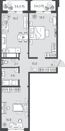 
  Продается 2-комн. квартира 71.2 м², в ЖК Все Свои ВИП, литер 7. Фото 2.