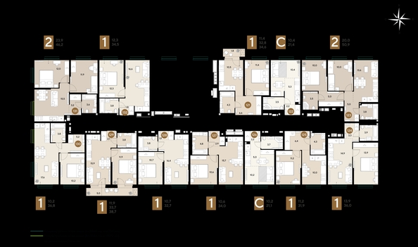 
  Продается 1-комн. квартира 34 м², в ЖК ГРЕЙД, литер 14. Фото 2.