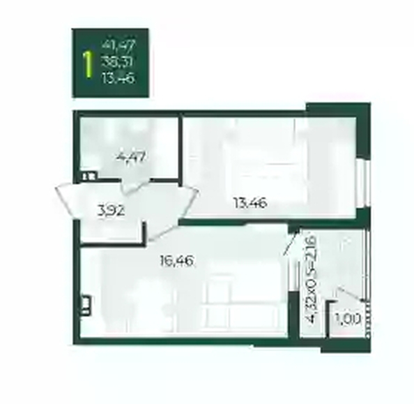 
  Продается 1-комн. квартира 41.47 м², в ЖК Образцово, дом 3. Фото 1.