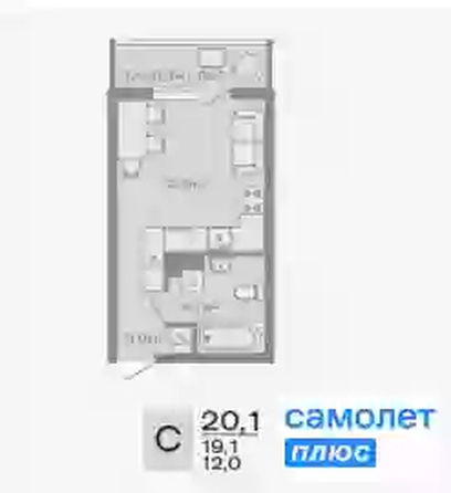 
  Продается студия 20.1 м², в ЖК ДЗЕНПАРК, литер 4. Фото 16.