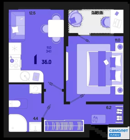 
  Продается 1-комн. квартира 36 м², в ЖК Первое место, квартал 1.1, литер 1. Фото 15.