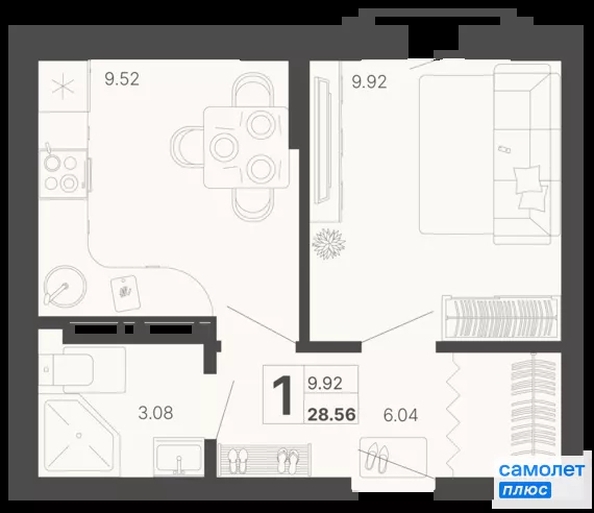 
  Продается 1-комн. квартира 28.56 м², в ЖК Светский лес, литер 4. Фото 21.