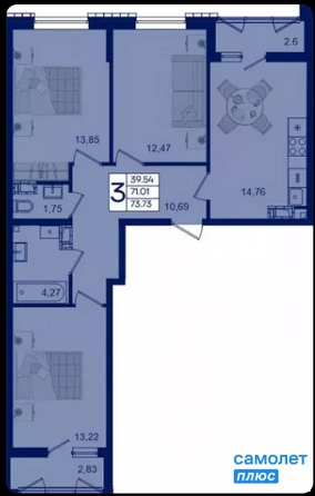 
  Продается 3-комн. квартира 73.7 м², в ЖК Дом 101. Фото 15.