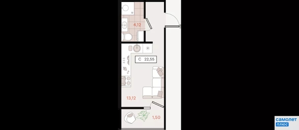 
  Продается студия 22.55 м², в . Фото 18.