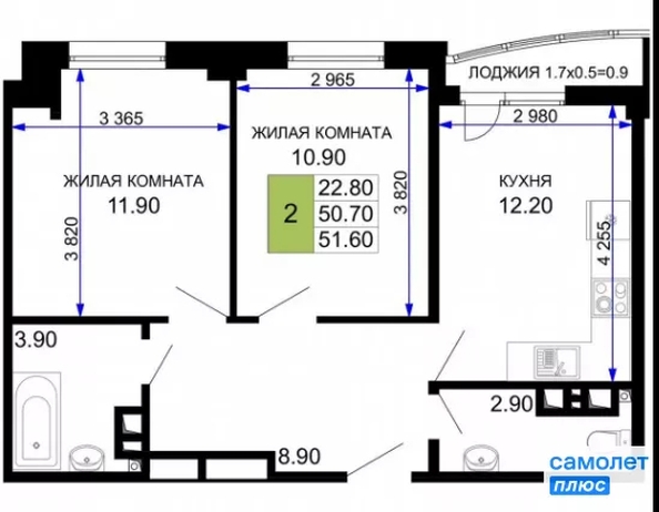 
  Продается 2-комн. квартира 52.8 м², в . Фото 12.