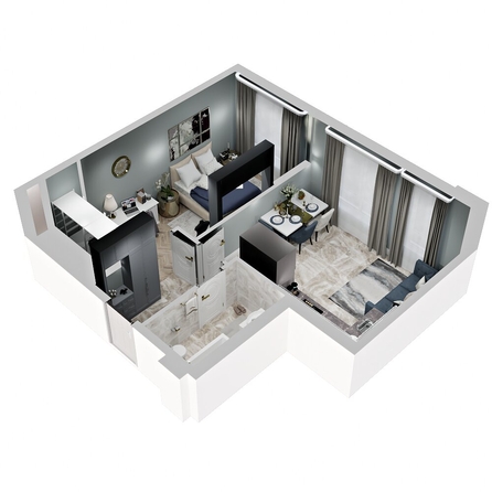 
  Продается 1-комн. квартира 40.2 м², в ЖК Зеленая территория, литера 1.2. Фото 1.
