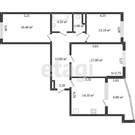 
  Продается 3-комн. квартира 91.1 м². Фото 14.